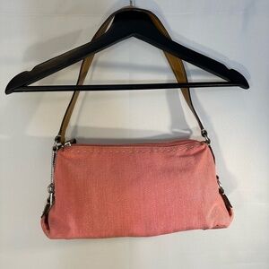 Fossil 1954 Key Pink Woven Straw Leather Floral Lining Spring Shoulder Hand Bag